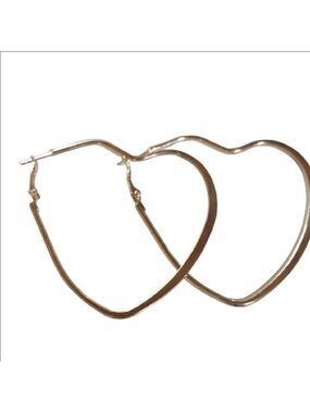 Gold Heart Hoop Earrings